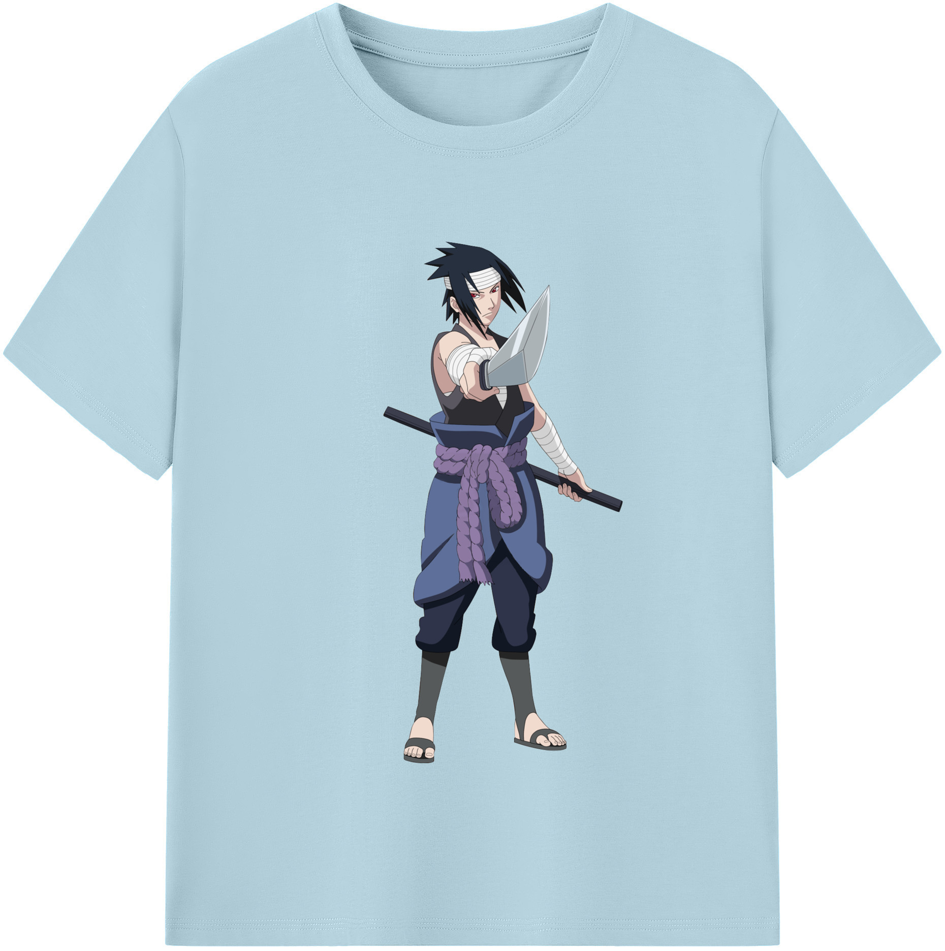 （画像用） NARUTO -ナルト- うちは サスケ Uchiha Sasuke 綿100％半袖Tシャツ（フロントプリント）